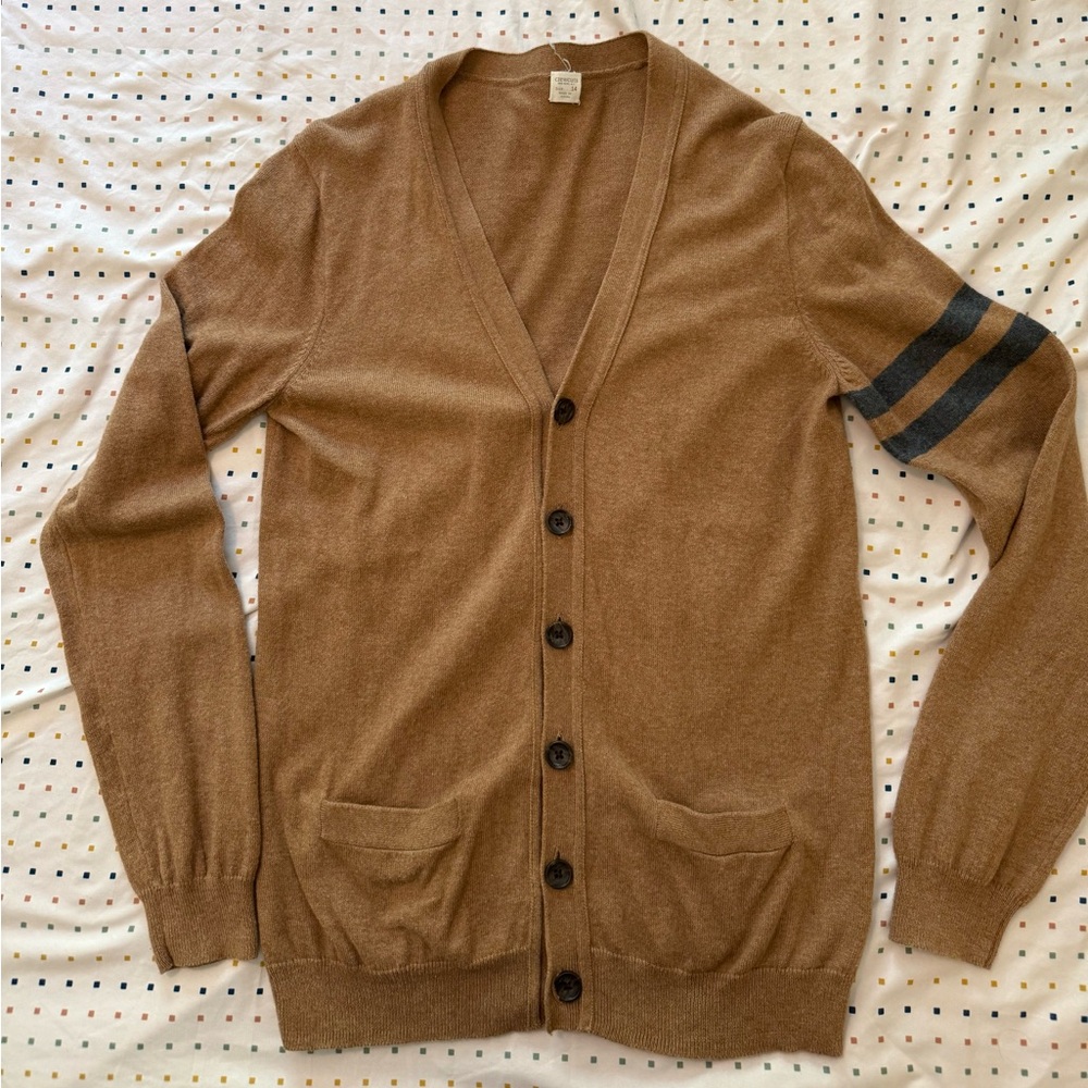 Crewcuts J. Crew Brown Cardigan Sweater with Black Accents